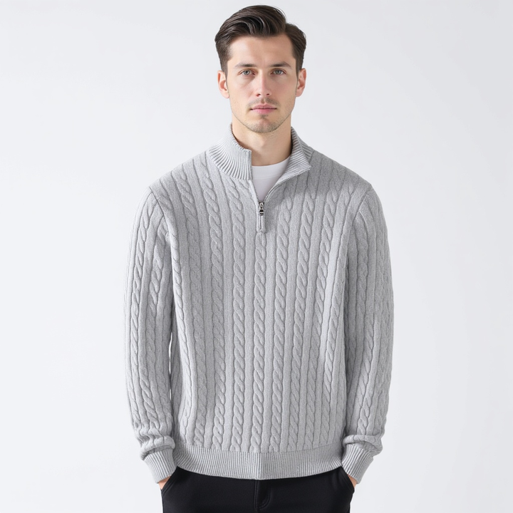 Caleb | Textured Zip Knit Sweater