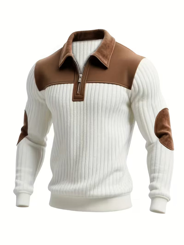 Clifford | Color-Block Zip Collar Sweater