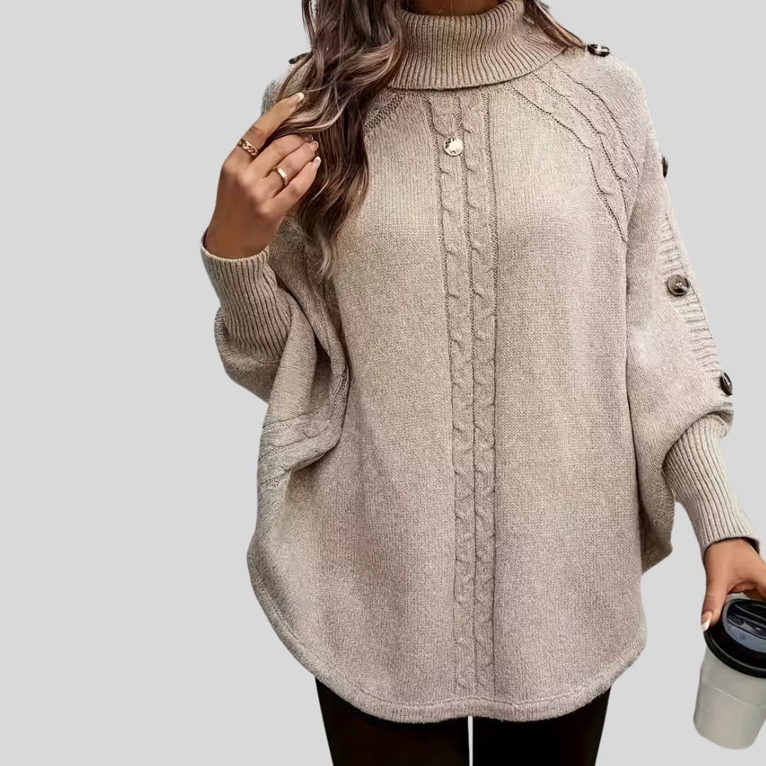 Mabel | Twisted Turtleneck Poncho