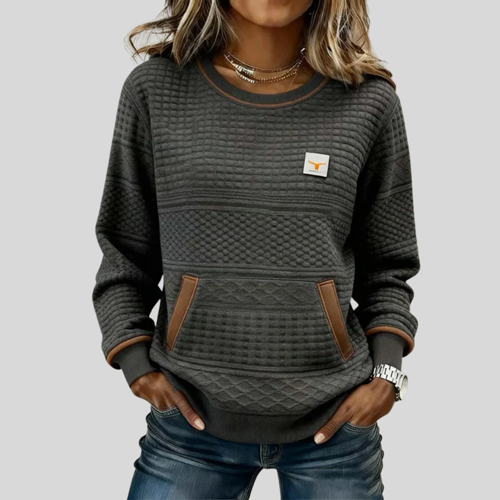 Ruth | Quilted Round Neck Sweatshirt
