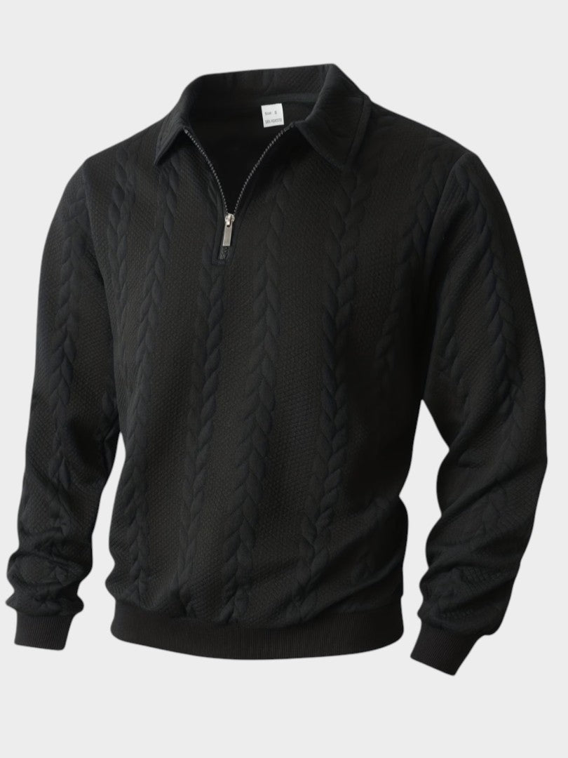 Vincent | Cable Knit Half-Zip Sweater