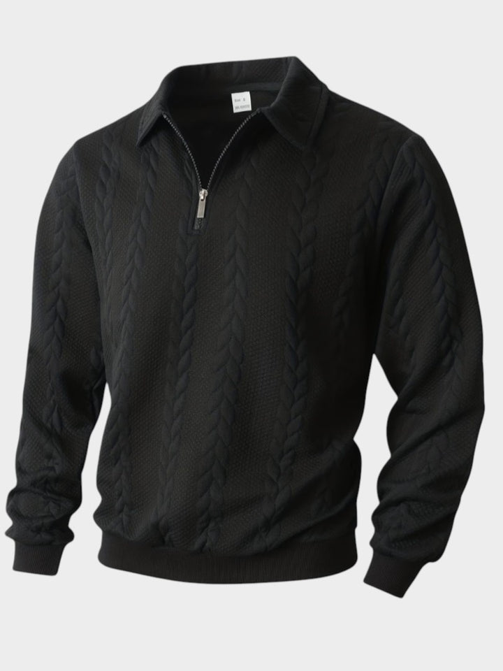 Vincent | Cable Knit Half-Zip Sweater