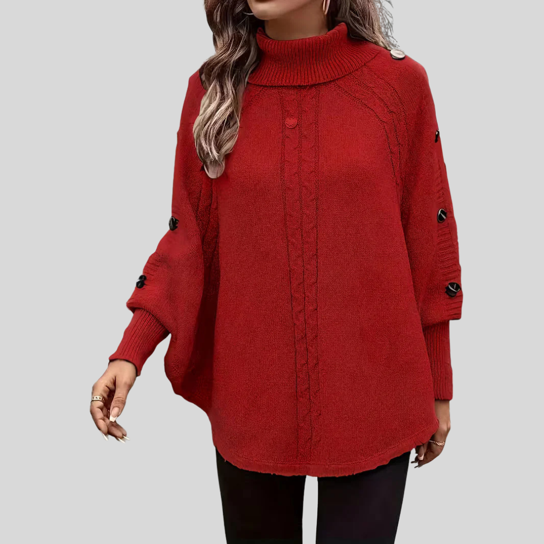 Mabel | Twisted Turtleneck Poncho