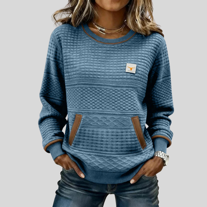 Ruth | Quilted Round Neck Sweatshirt