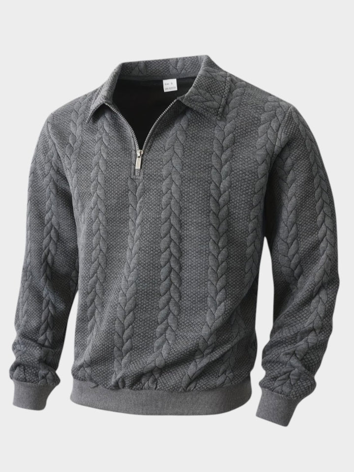 Vincent | Cable Knit Half-Zip Sweater