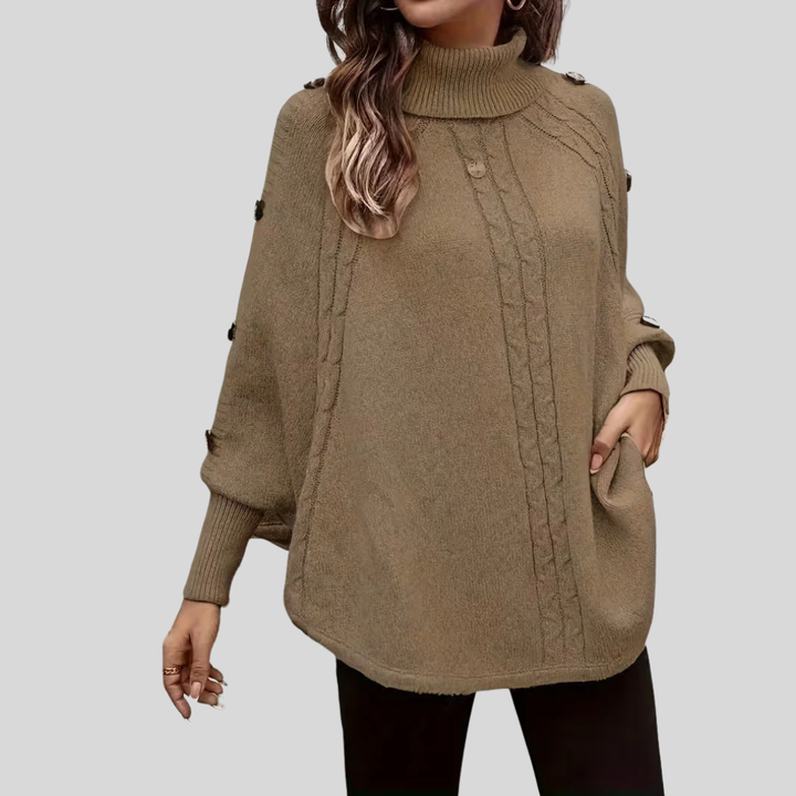 Mabel | Twisted Turtleneck Poncho