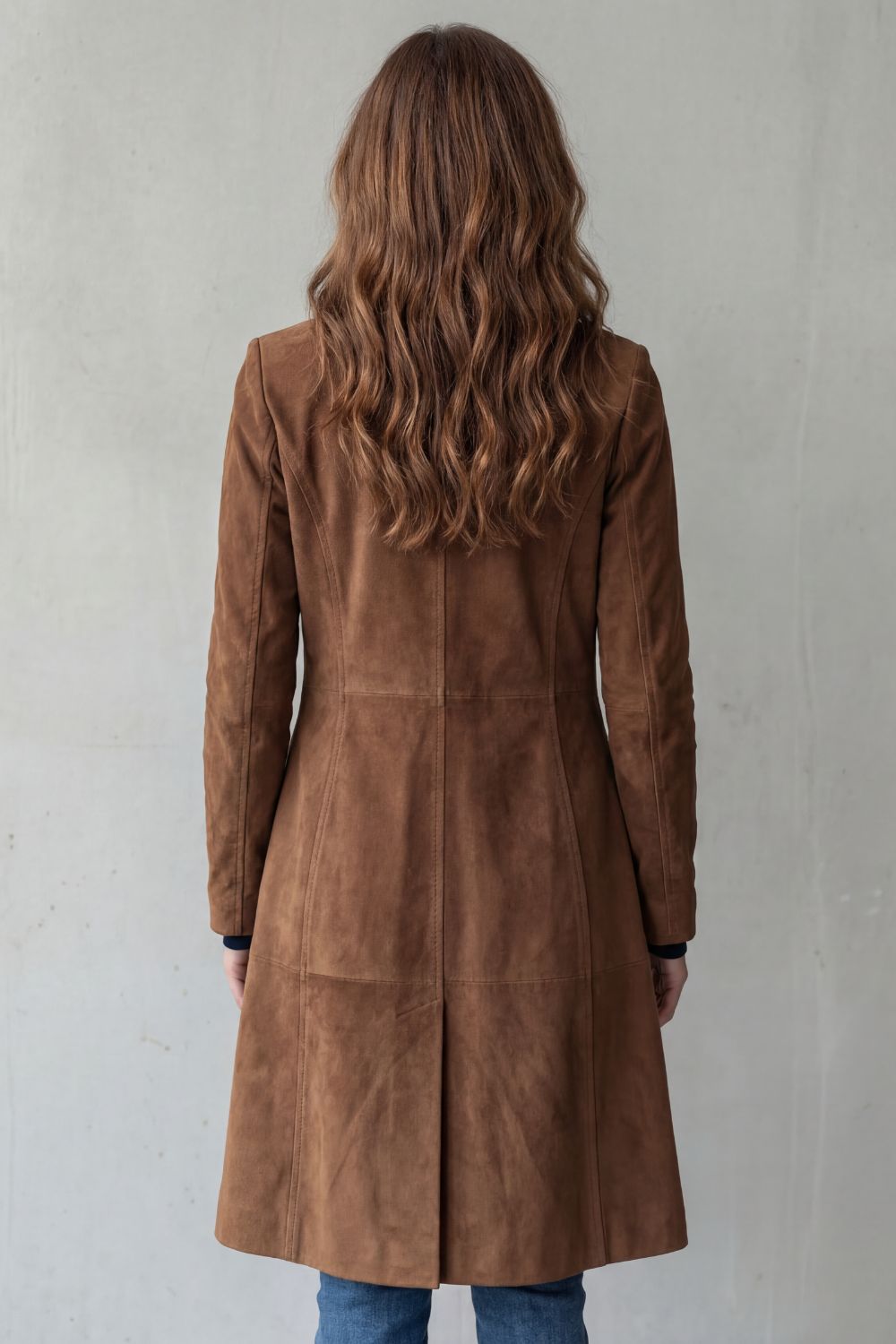 Whitney | Elegant Suede-Look Long Coat