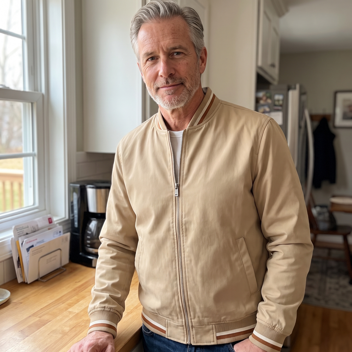 Griffin | Striped Rib Zip Jacket