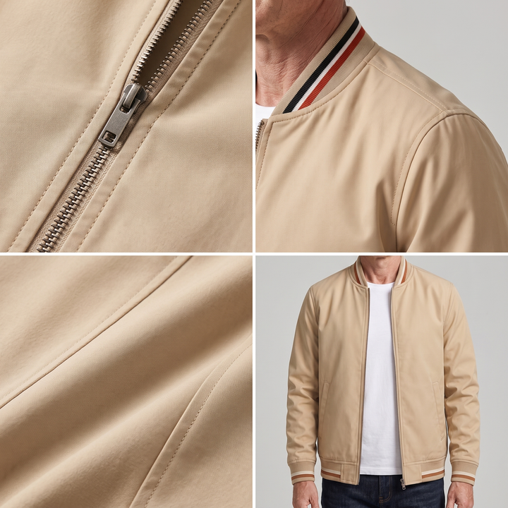 Griffin | Striped Rib Zip Jacket