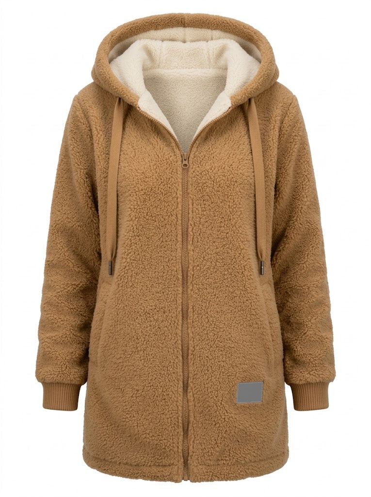 Nancy | Long Hooded Fleece Jacket