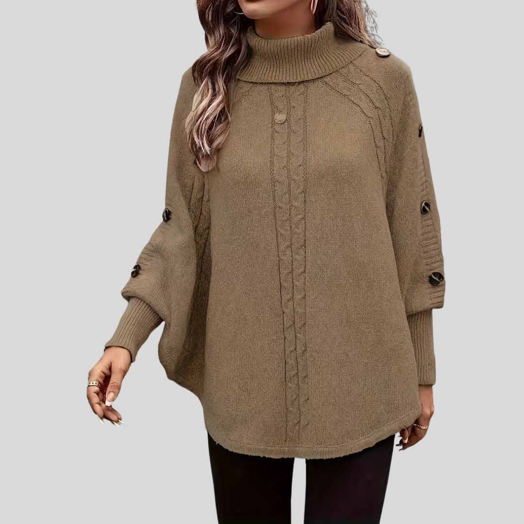Mabel | Twisted Turtleneck Poncho