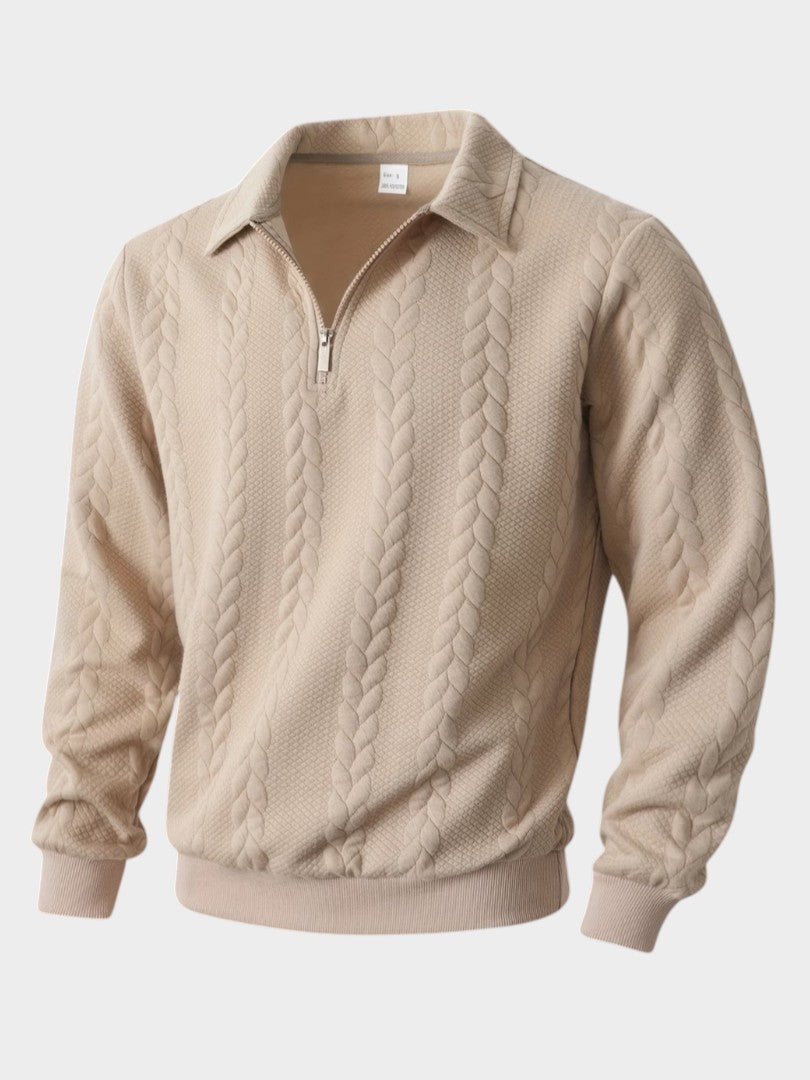 Vincent | Cable Knit Half-Zip Sweater
