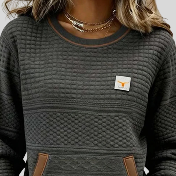 Ruth | Quilted Round Neck Sweatshirt