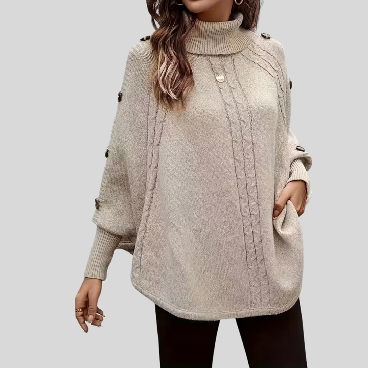 Mabel | Twisted Turtleneck Poncho