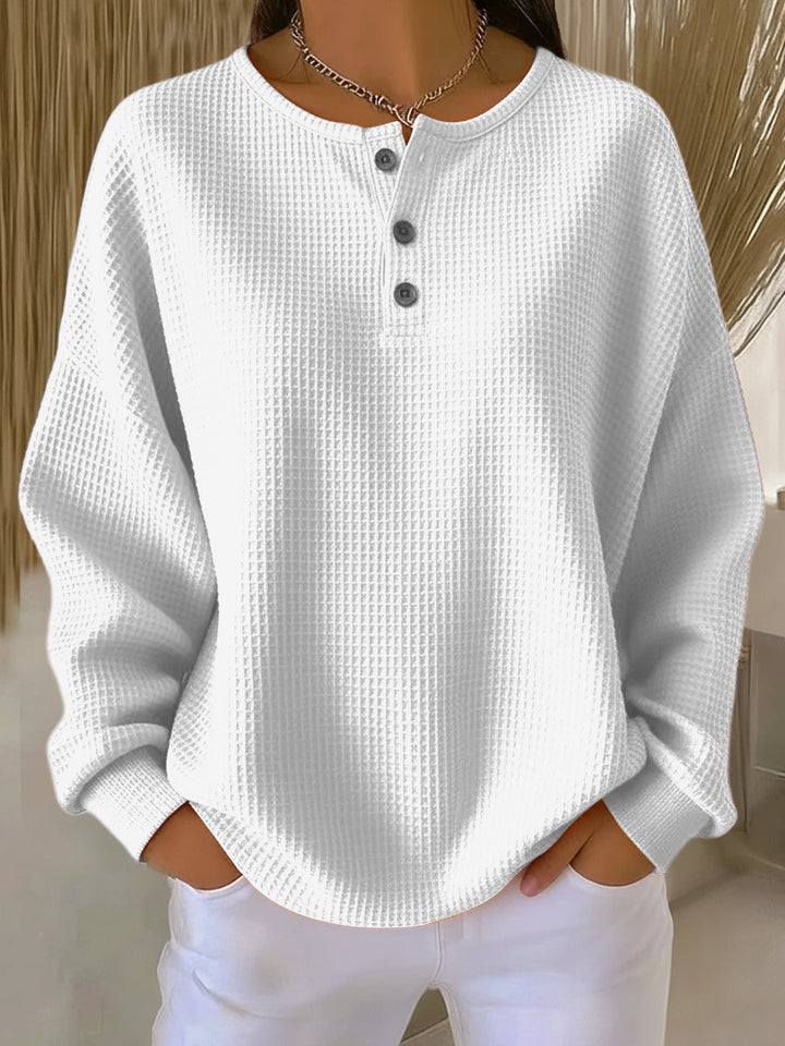 Emily | Waffle Knit Long Sleeve Top