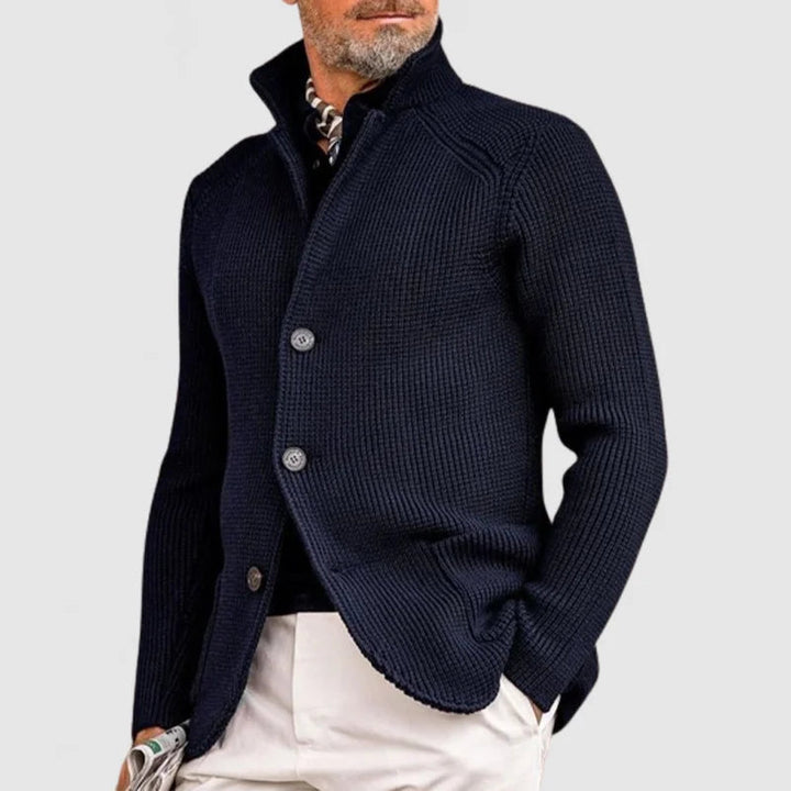 Julian | Stand Collar Button Cardigan