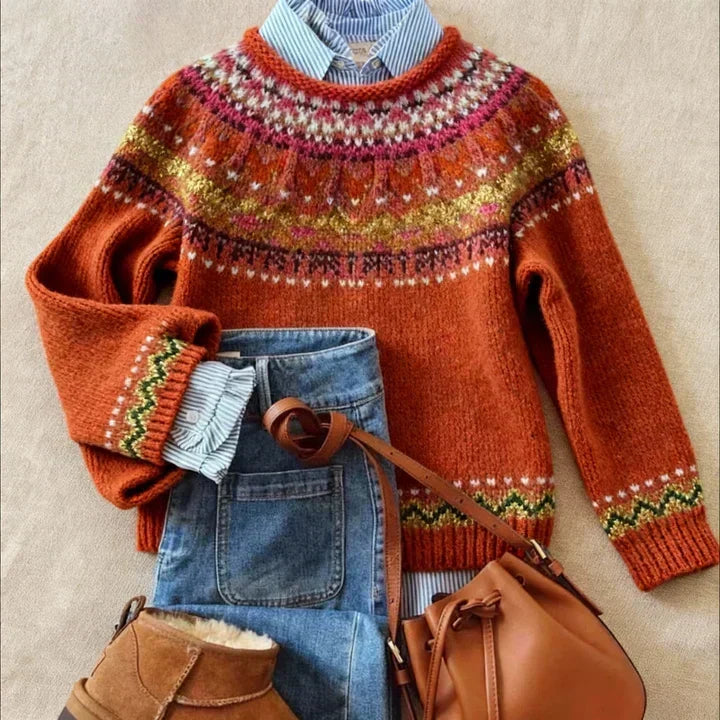 Molly | Terracotta Norwegian Sweater