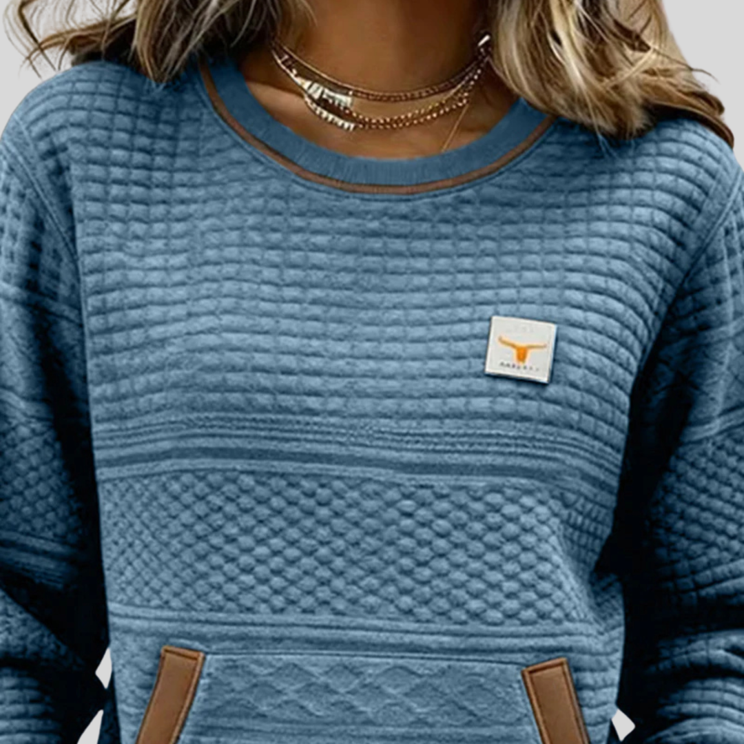 Ruth | Quilted Round Neck Sweatshirt