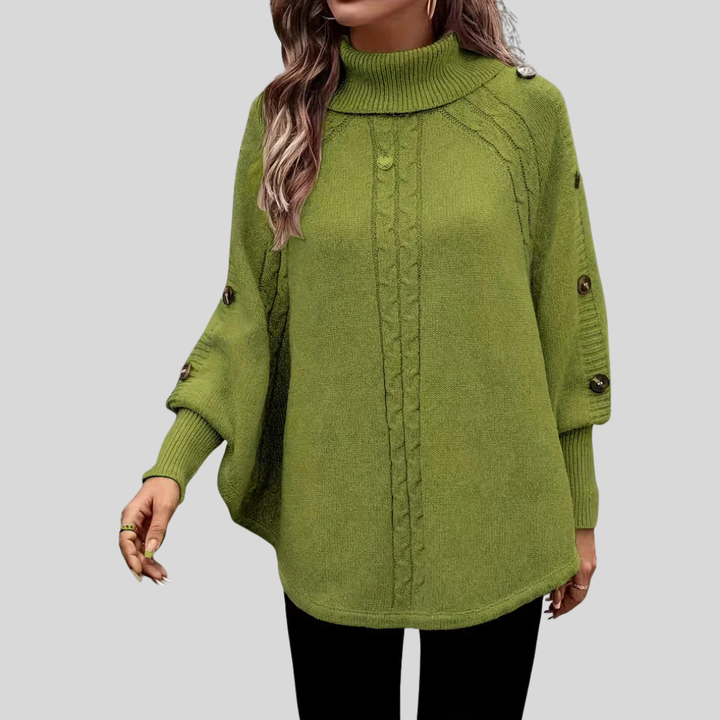 Mabel | Twisted Turtleneck Poncho