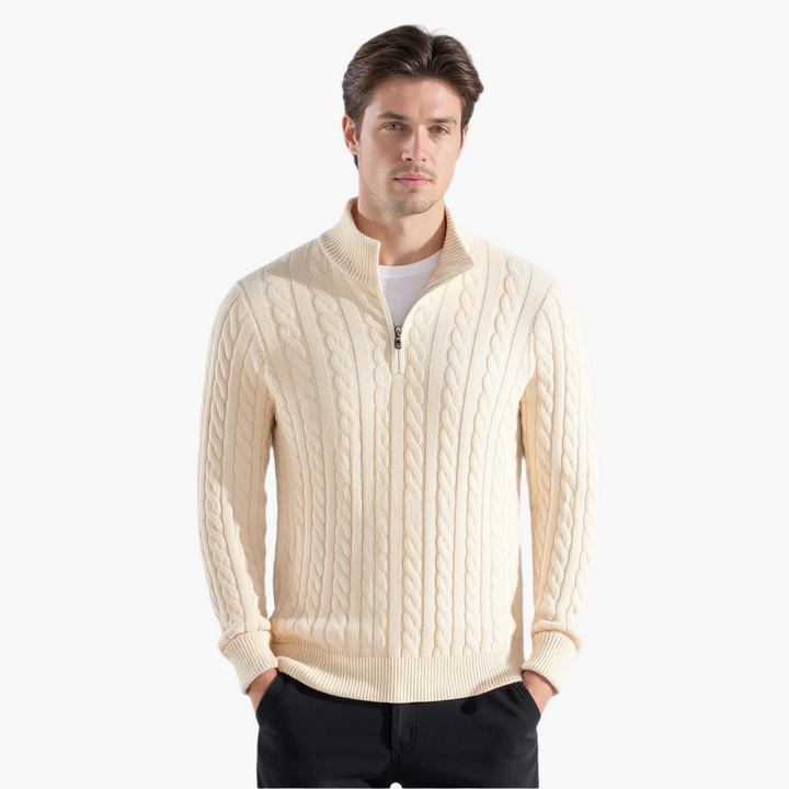 Caleb | Textured Zip Knit Sweater