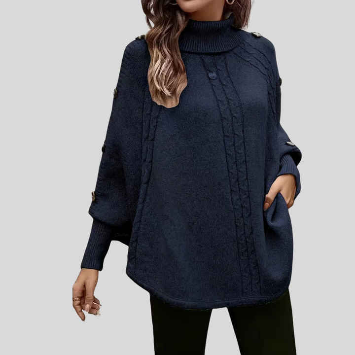 Mabel | Twisted Turtleneck Poncho