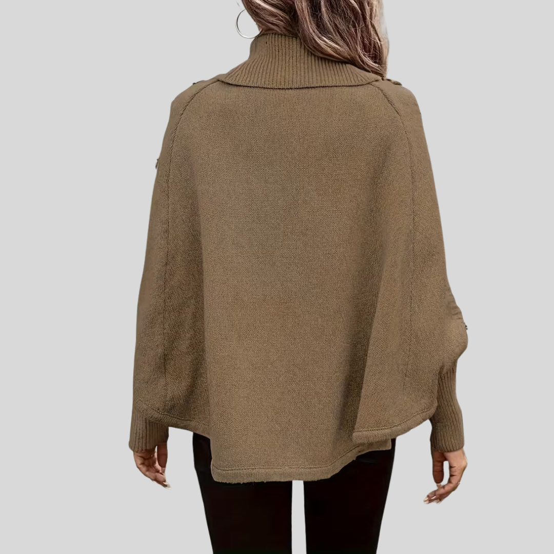 Mabel | Twisted Turtleneck Poncho