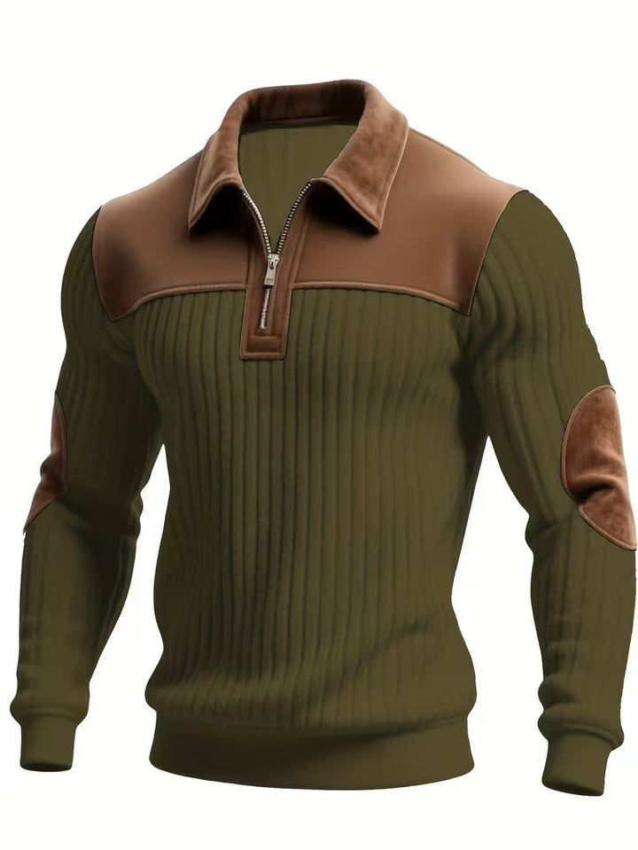 Clifford | Color-Block Zip Collar Sweater