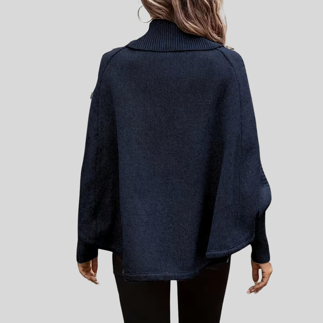 Mabel | Twisted Turtleneck Poncho