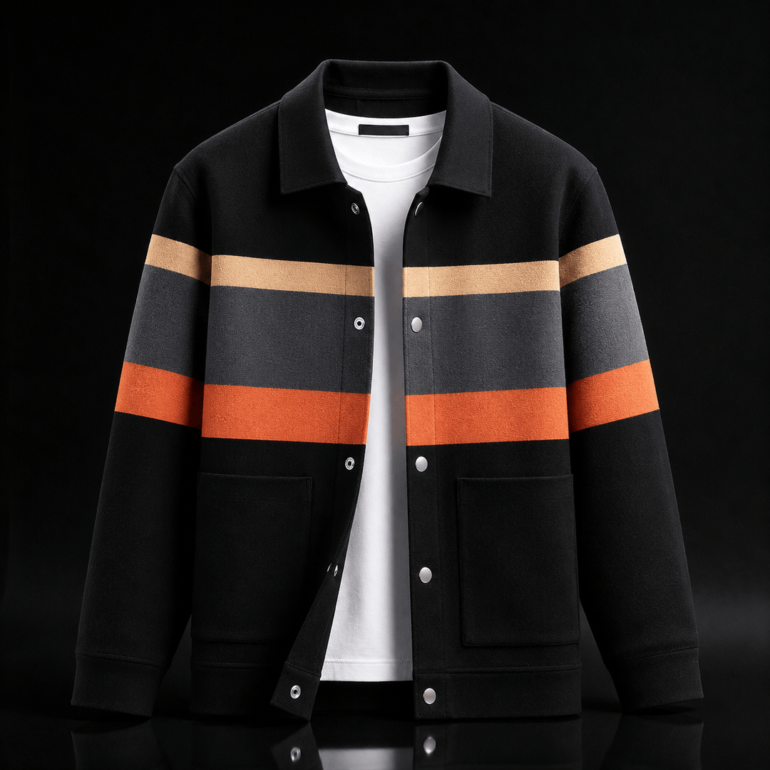 Dalton | Striped Snap-Front Cardigan