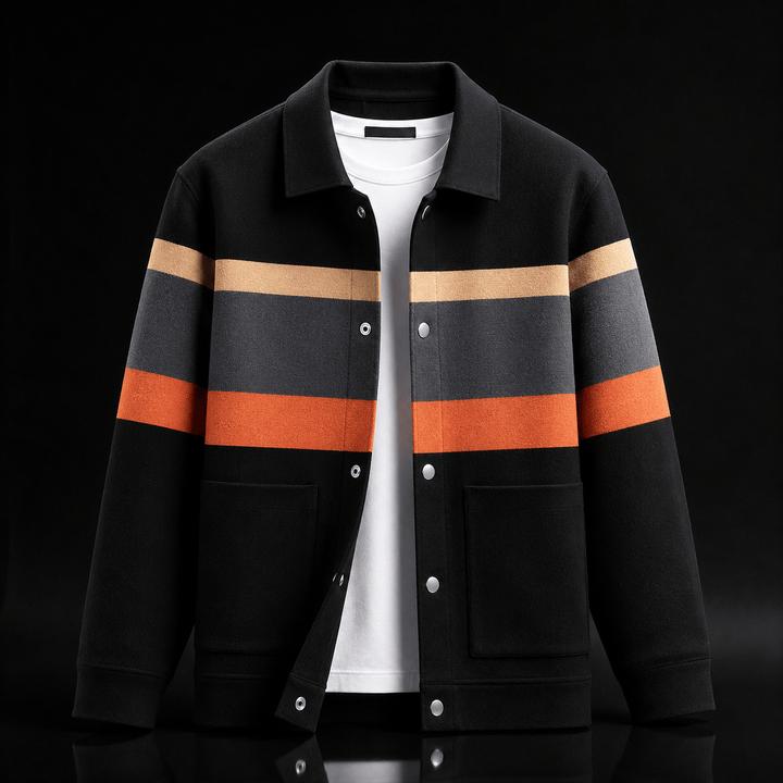 Dalton | Striped Snap-Front Cardigan