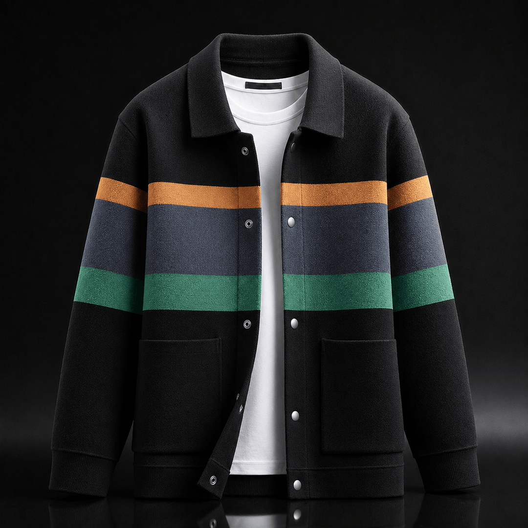 Dalton | Striped Snap-Front Cardigan