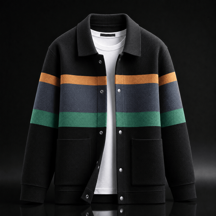 Dalton | Striped Snap-Front Cardigan