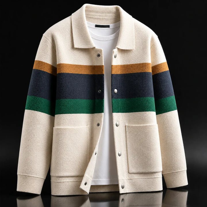 Dalton | Striped Snap-Front Cardigan