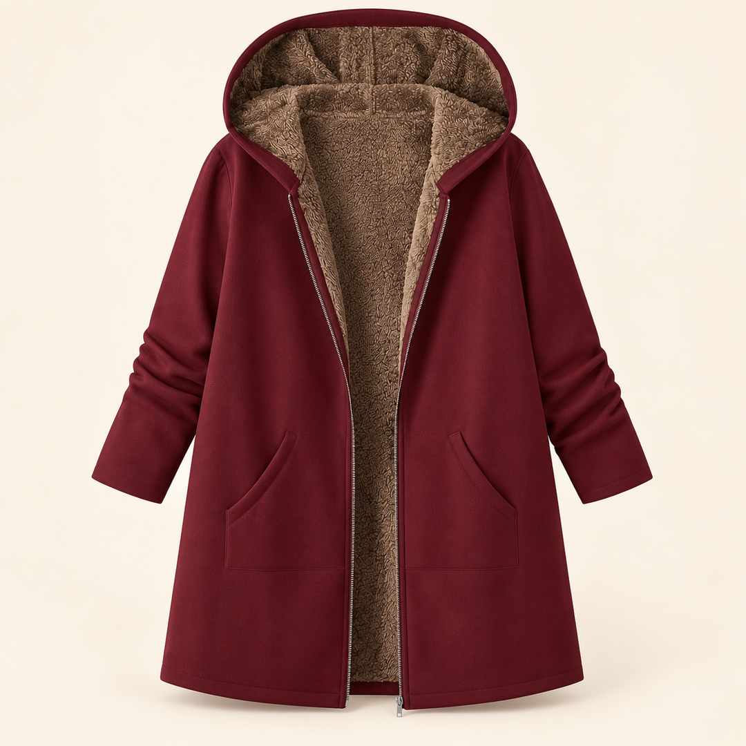 Iris | Cozy Sherpa-Lined Hooded Coat