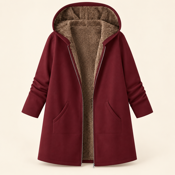 Iris | Cozy Sherpa-Lined Hooded Coat