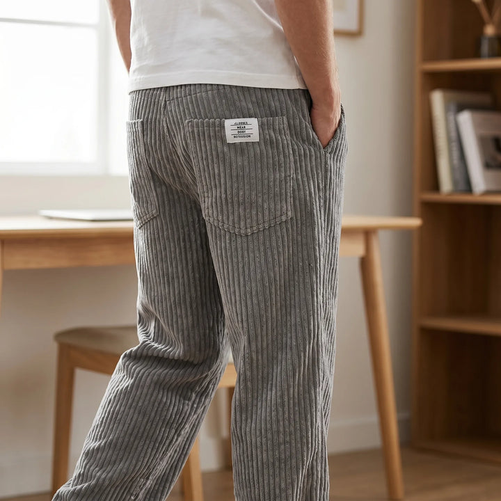 Colton | Textured Corduroy Pants with Elastic Waist