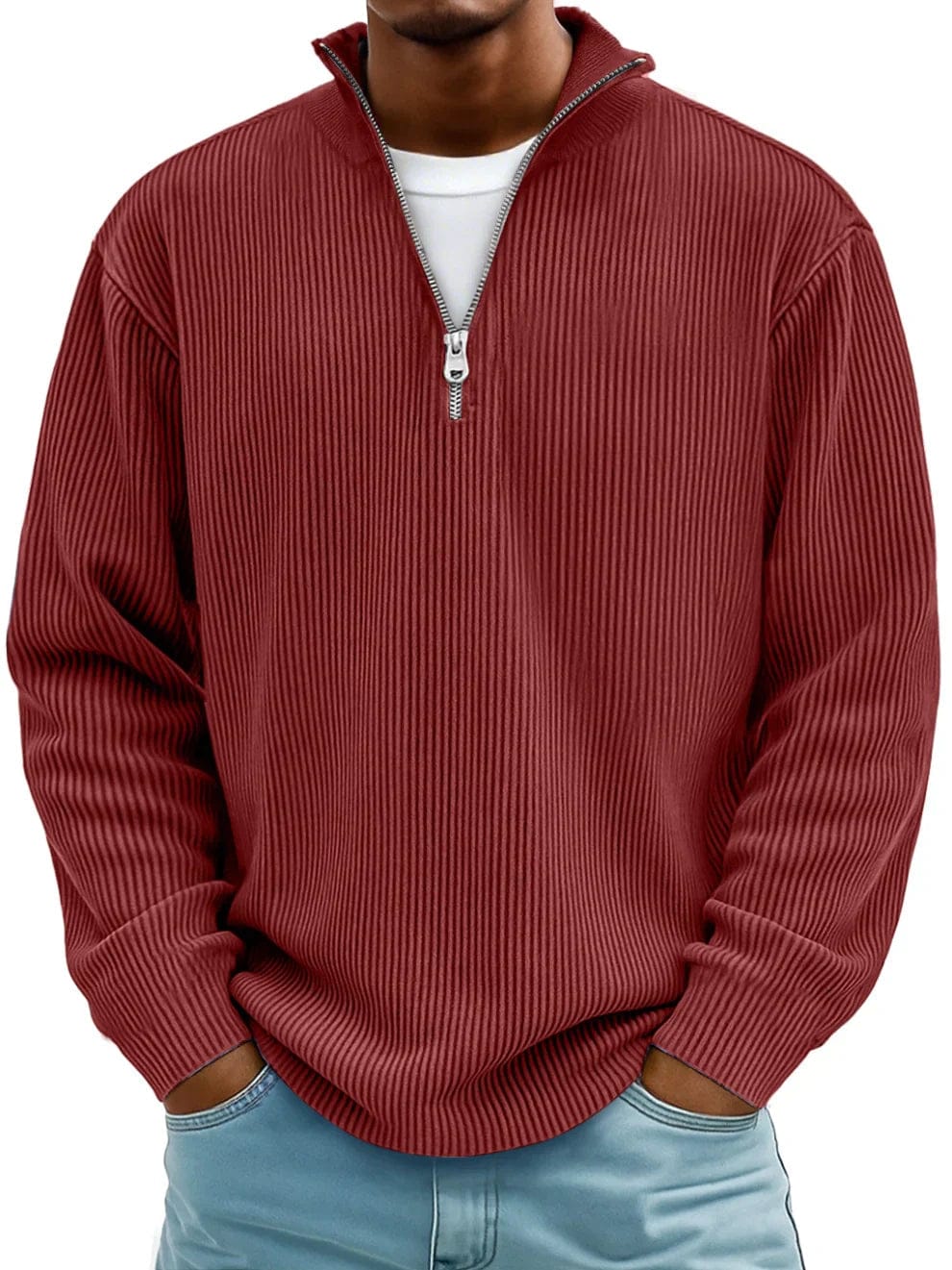 Hollis | Ribbed Half-Zip Pullover