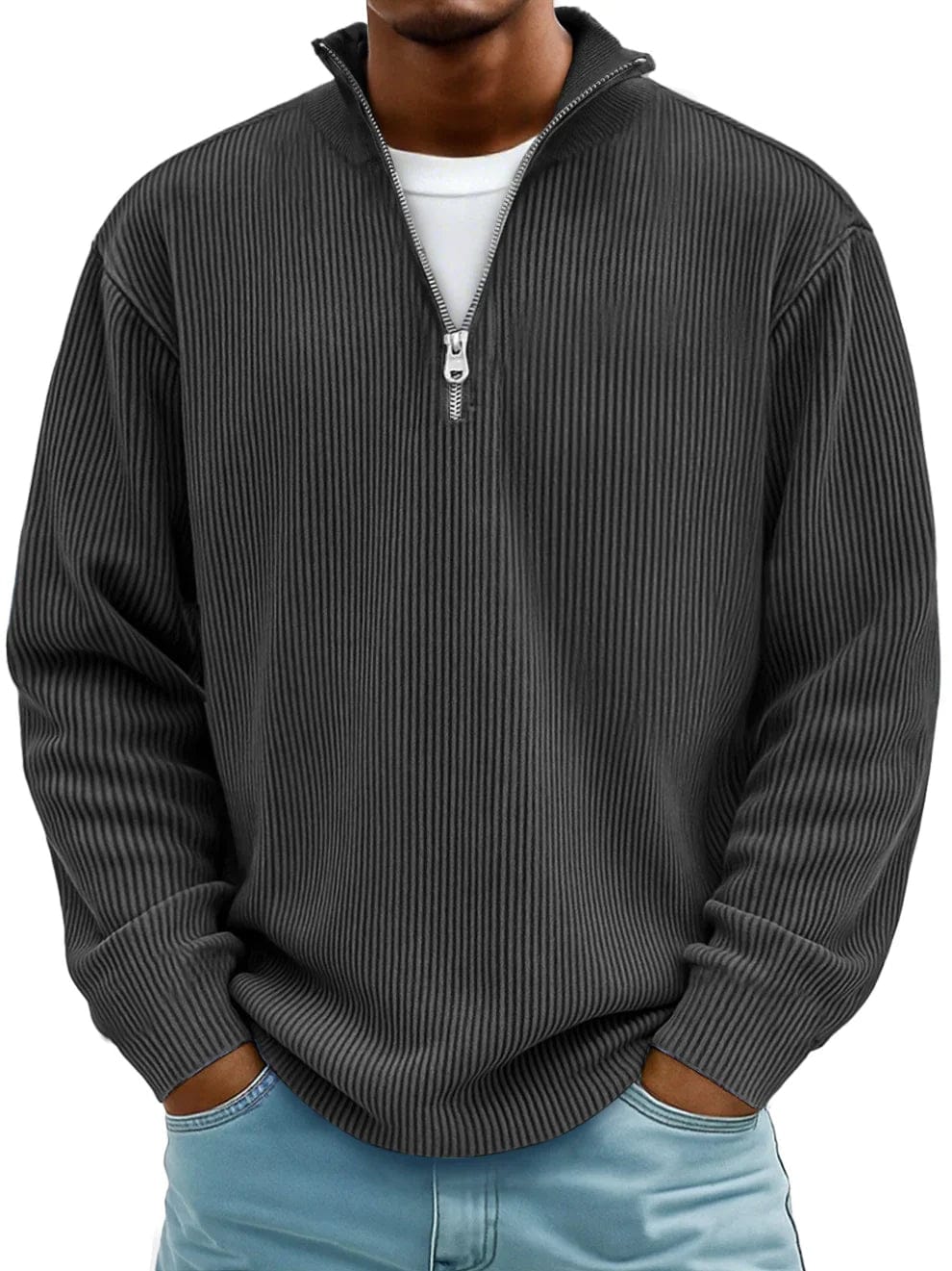 Hollis | Ribbed Half-Zip Pullover