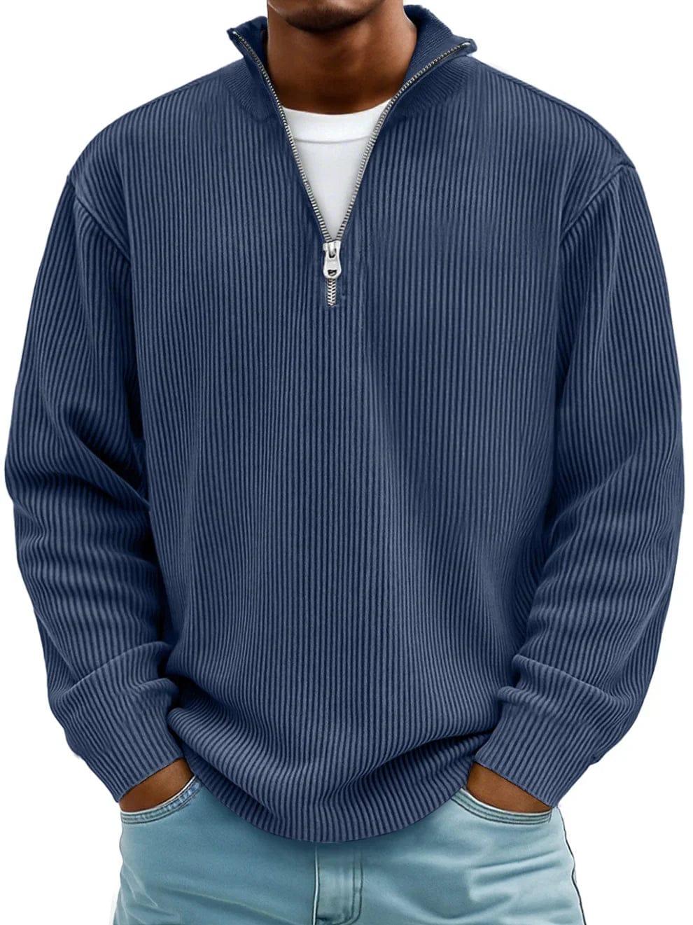 Hollis | Ribbed Half-Zip Pullover