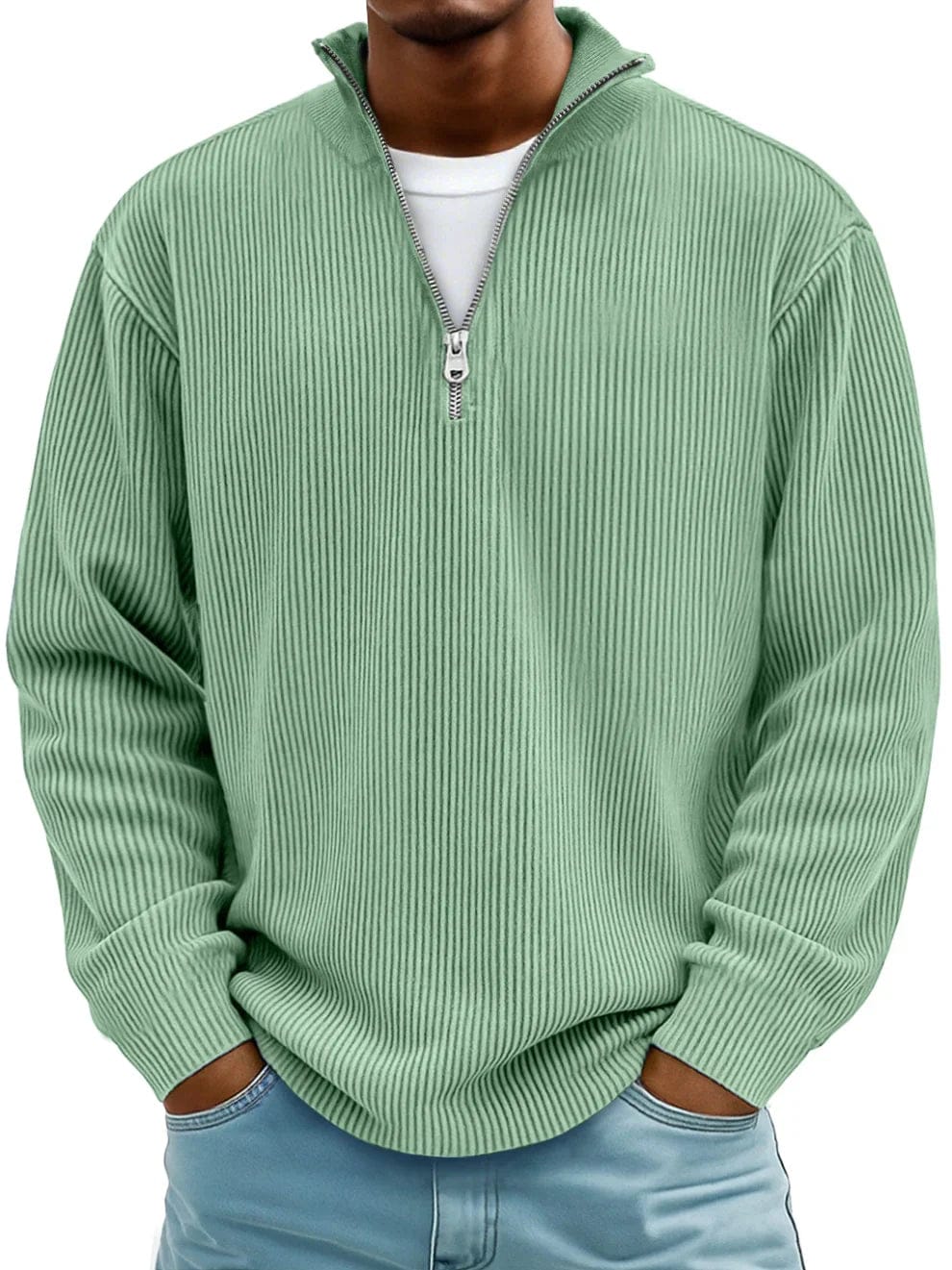 Hollis | Ribbed Half-Zip Pullover