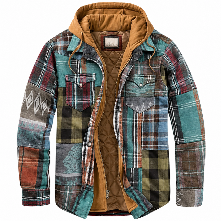 Spencer | Patchwork Plaid Quilted Hooded Jacket