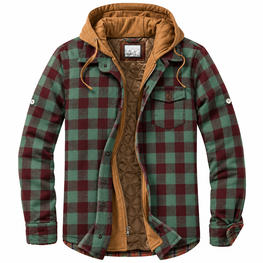 Spencer | Patchwork Plaid Quilted Hooded Jacket