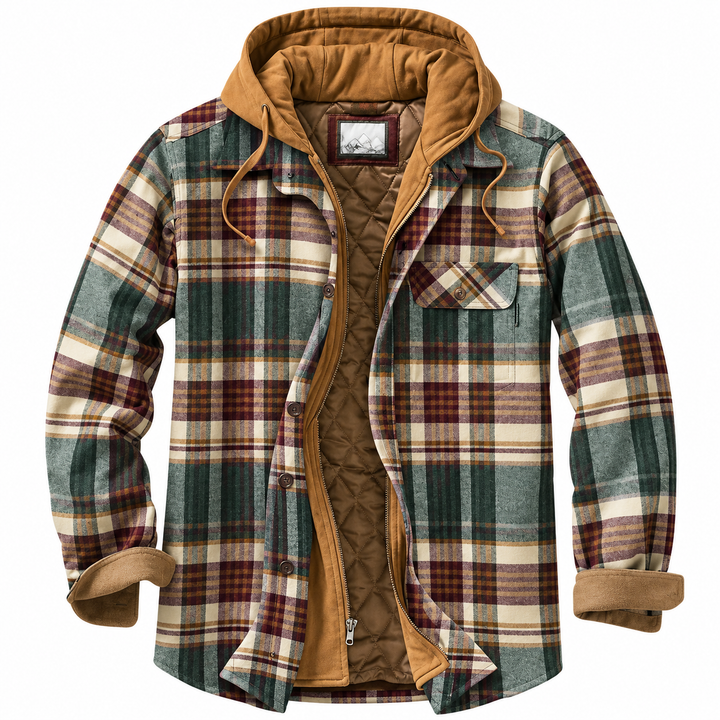 Spencer | Patchwork Plaid Quilted Hooded Jacket