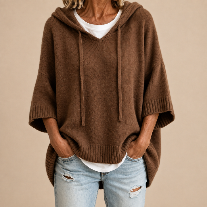 Eloise | Hooded Knit Poncho