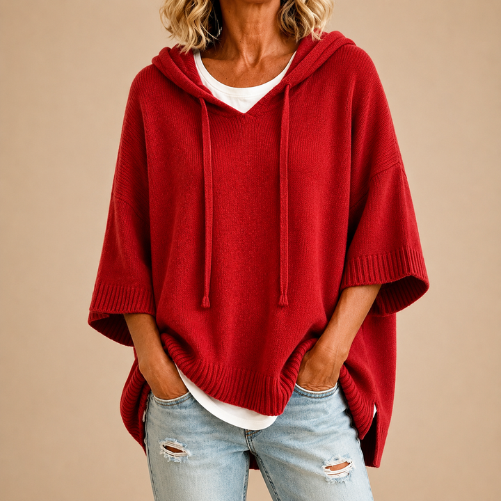 Eloise | Hooded Knit Poncho