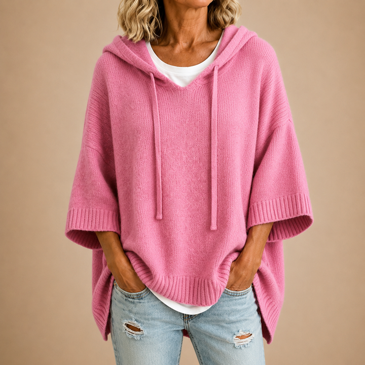 Eloise | Hooded Knit Poncho