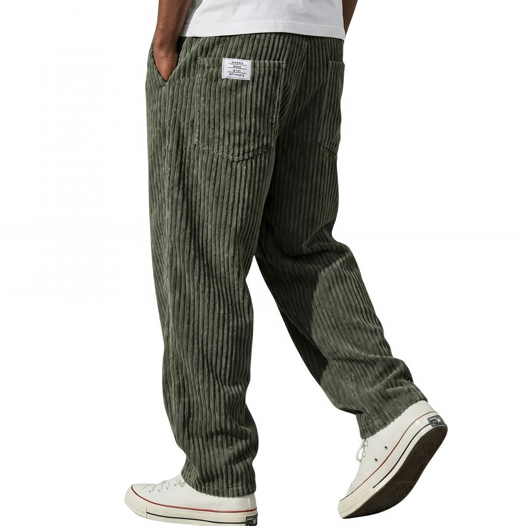 Colton | Textured Corduroy Pants with Elastic Waist