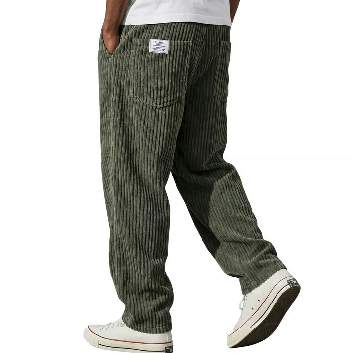 Colton | Textured Corduroy Pants with Elastic Waist