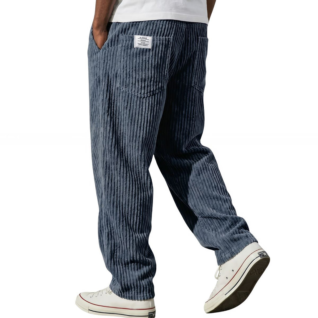 Colton | Textured Corduroy Pants with Elastic Waist