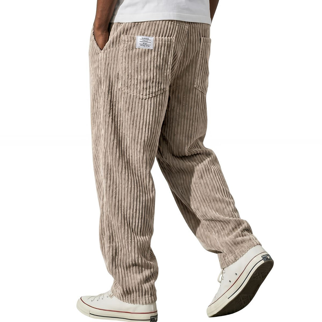 Colton | Textured Corduroy Pants with Elastic Waist